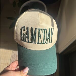 Green Rhinestone Gameday Cap with Green Brim